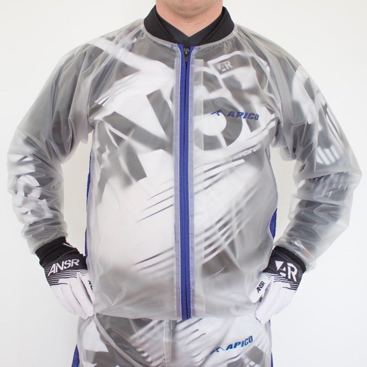 Apico Clear Blue Rain Jacket Waterproof MX Motocross Enduro MTB Quad